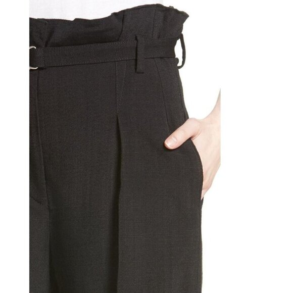 3.1 Phillip Lim Wide Leg Pants Womens 6 Black Paperbag High Waist Cinch Trouser - Picture 4 of 6